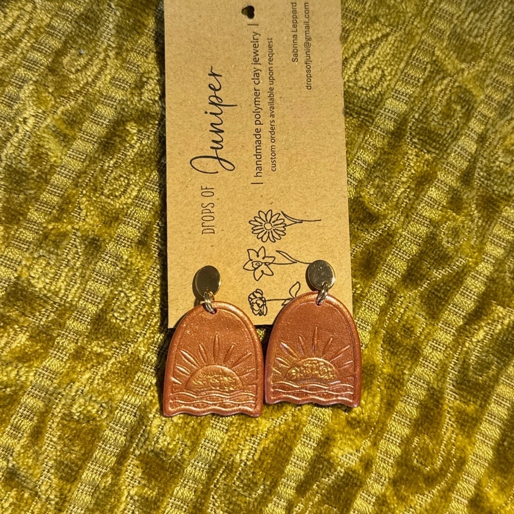 Gold and Brown Earrings
